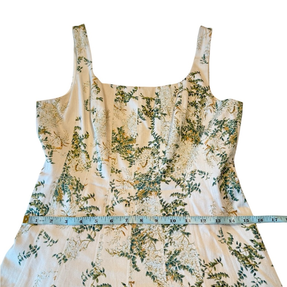 Antonio Melani Garden of Ivy Square Neck Fit & Flare Cotton Dress Size 6 Green - Picture 8 of 15